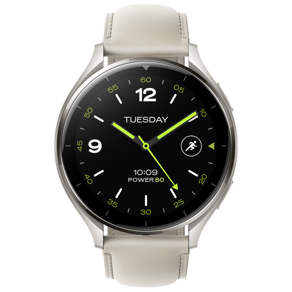 Смарт часовник Xiaomi Watch 2, Titan Gray Case, White Leather Strap