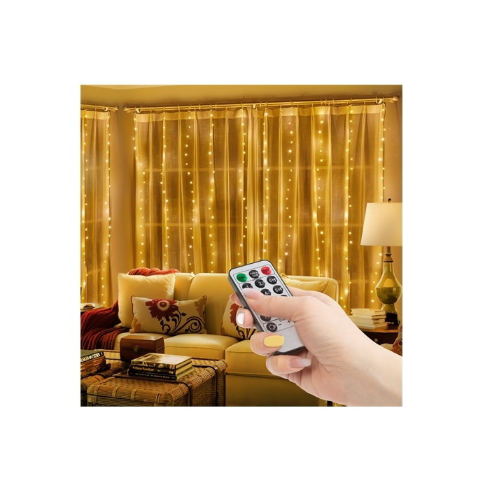 Family Decor 58905A Kül-/Beltéri LED fényfüggöny 3x3m - Melegfehér (58905A)