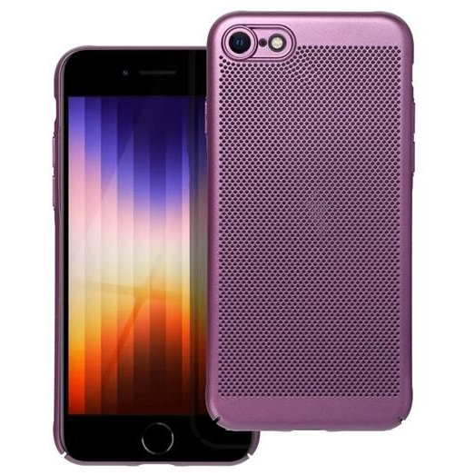 Gigapack Apple iPhone SE 3 (2022) légáteresztő, lyukacsos műanyag tok lila (GP-142572) (GP-142572)