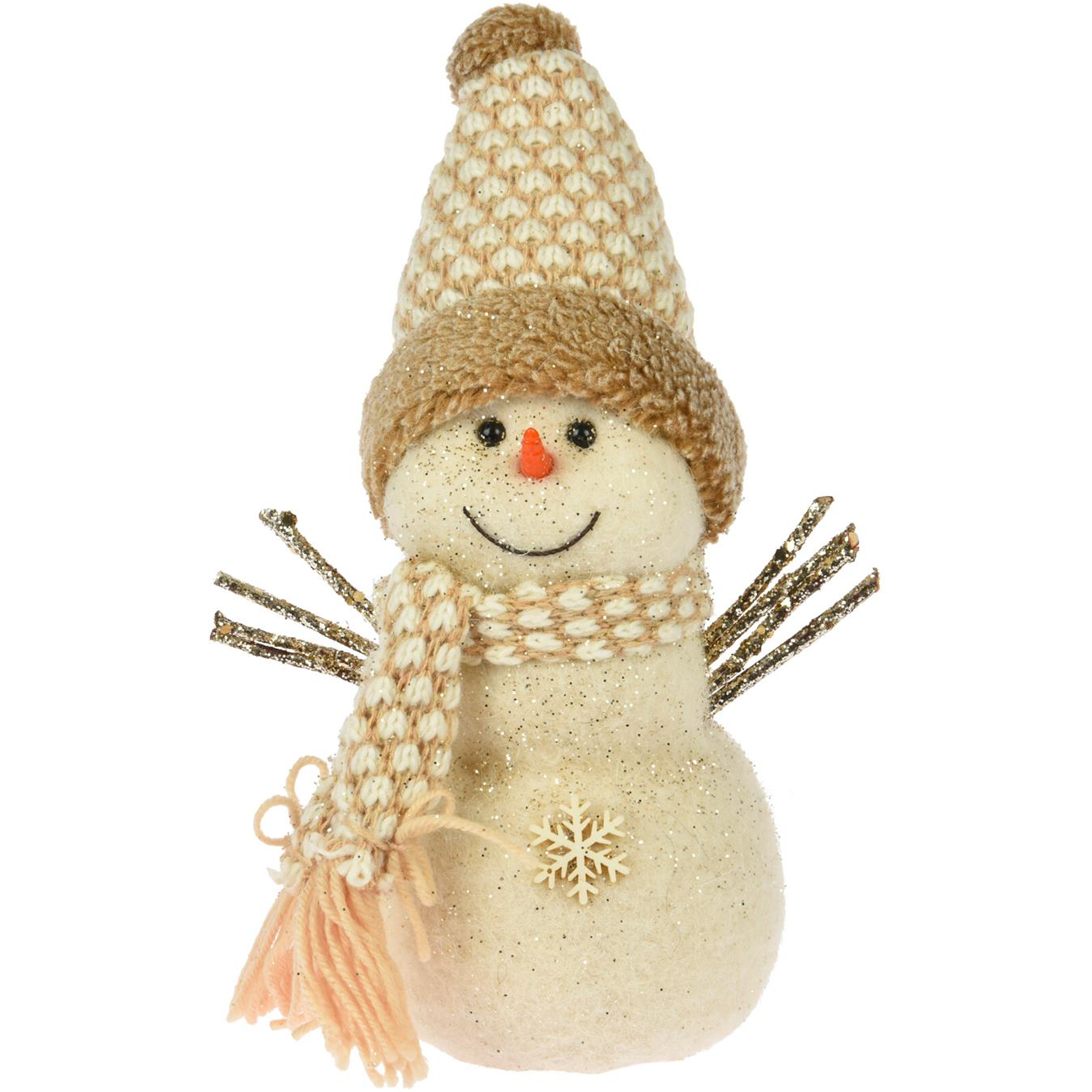 LAALU karácsonyi dekoráció - hóember 14 x 32 cm, krémszín (LAU-2070)