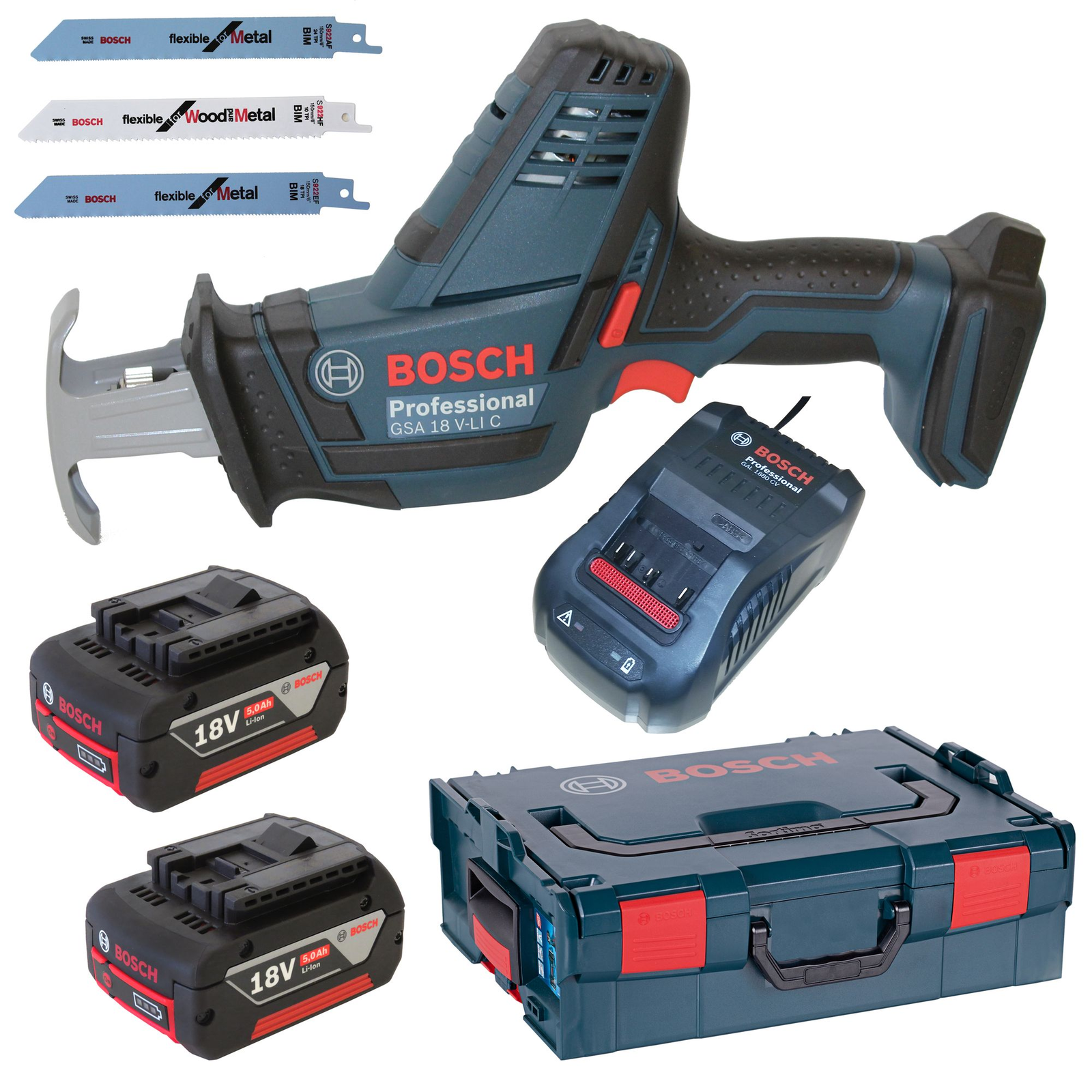Bosch GSA 18 V-LI C Fekete, Kék (06016A5002)