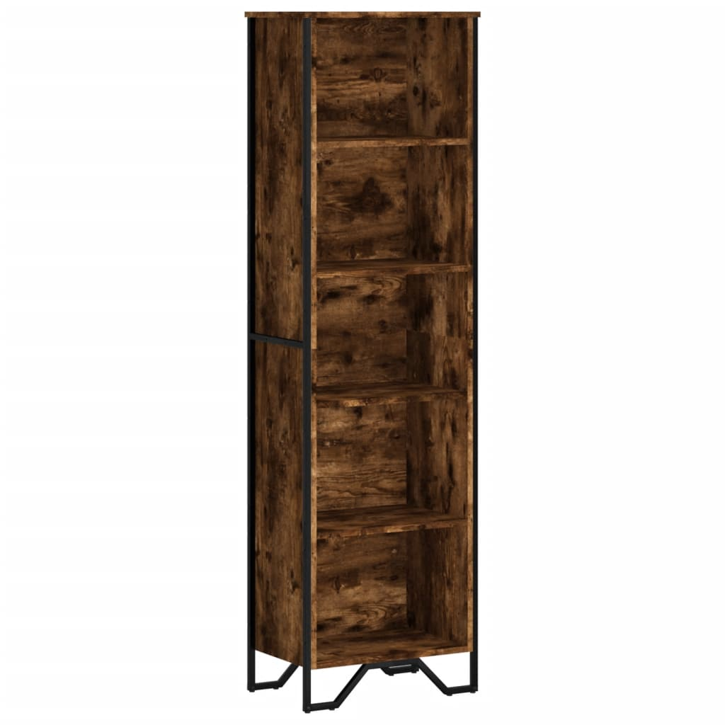 füstös tölgy színű szerelt fa könyvespolc 50 x 31 x 169 cm (848616)