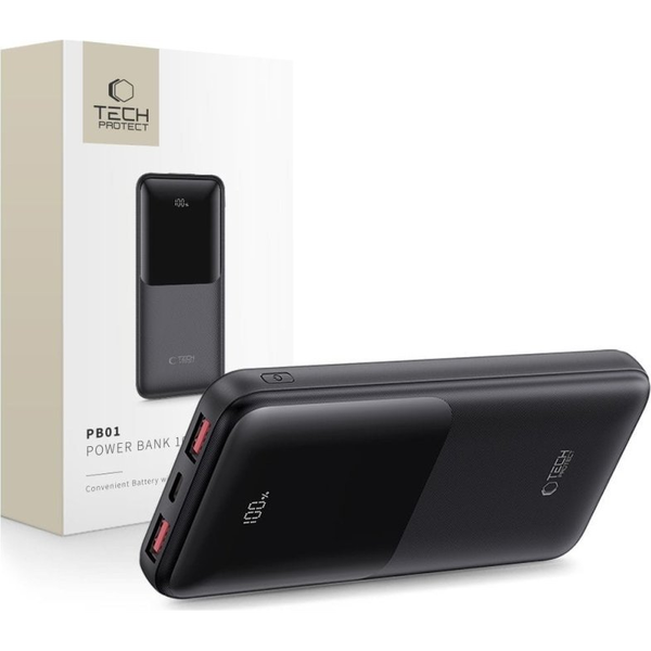 TECH-PROTECT PB01 POWER BANK 10000MAH 22.5W ČIERNY