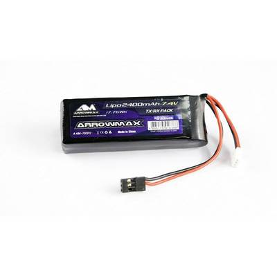 ArrowMax Modell vevő akku (LiPo) 7.4 V 2400 mAh stick JR (AM-700912)
