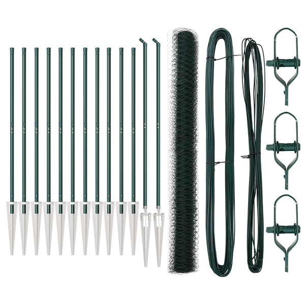 Set de îngrădire Set de 2 Verde Metal 25 x 1.5 m Rezistent