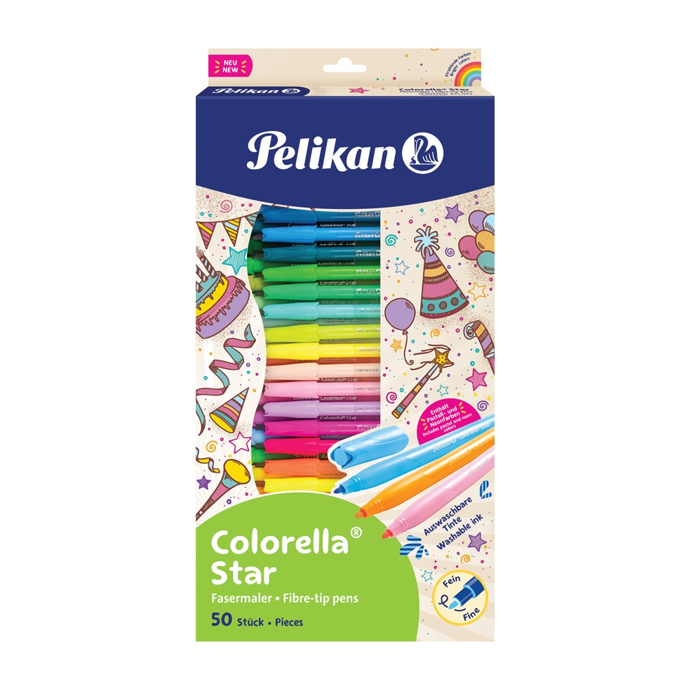 Pelikan Colorella Star C302 Filctoll készlet 0,6mm - Vegyes színek (50 db / csomag) (00825092)
