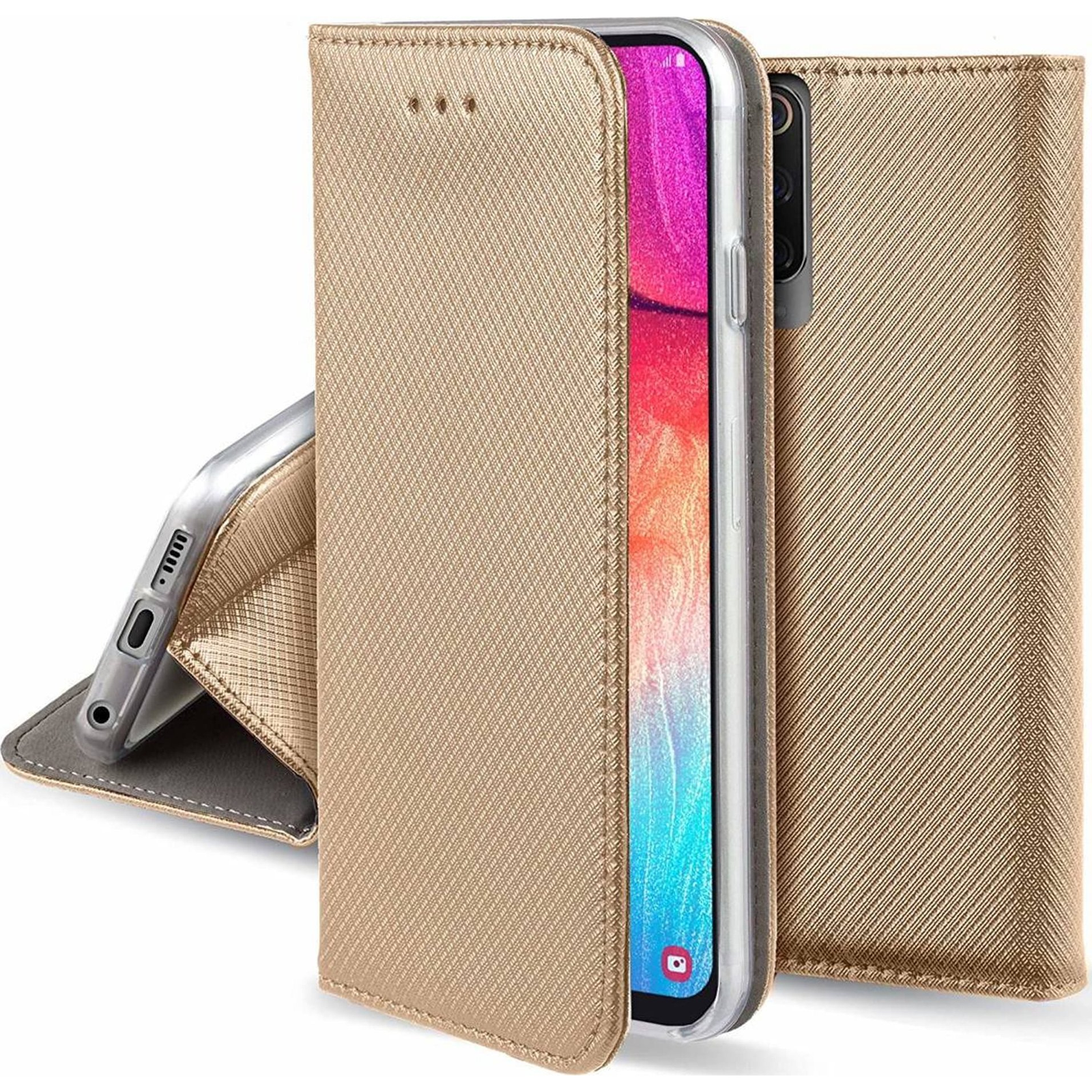 Oldalra Nyíló Tok - Xiaomi Redmi Note 13 5G, Smart Magnet, Arany (GSM179104)