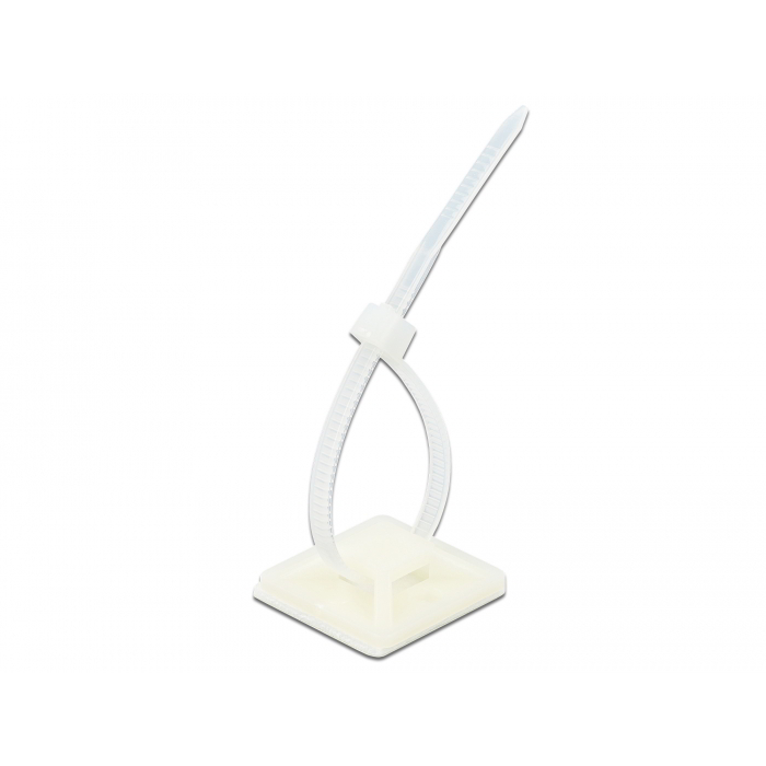 DeLlock 18678 Kábelkötegelő talp gyorskötözővel 10 darabos - Fehér (18678)