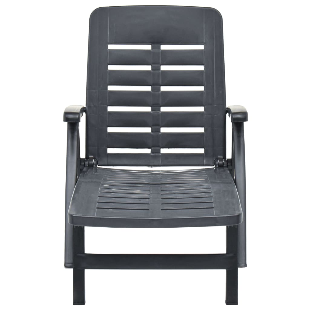 antracitszürke összecsukható műanyag napozóágy (48756)