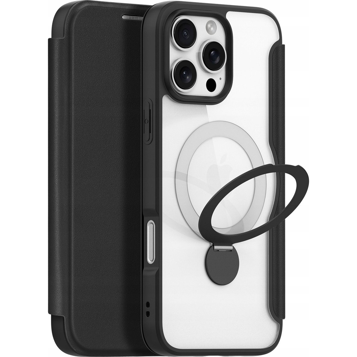 Dux Ducis Iphone 16 Pro Max Skin X Pro Tok Álló, Bőr Hatású Flip, Magsafe, Fekete (6934913004630)