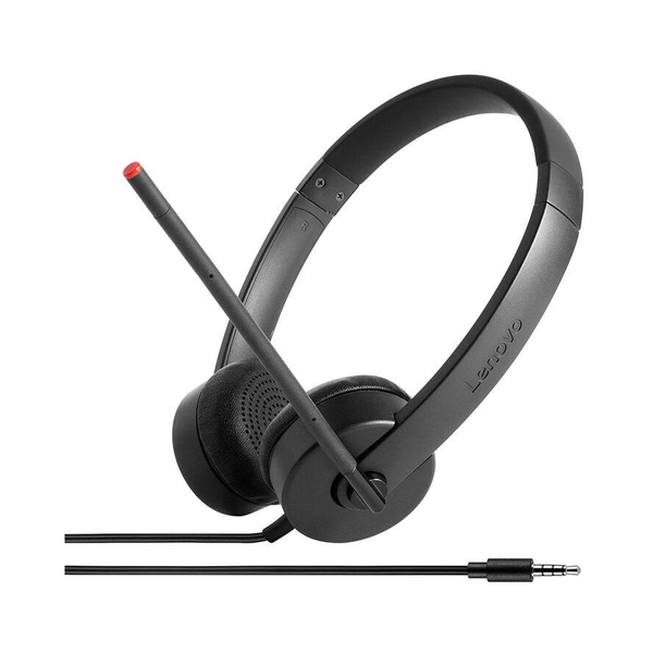 Lenovo Stereo Analog Слушалки Жичен Лента за глава Офис/Център за обаждания Черен