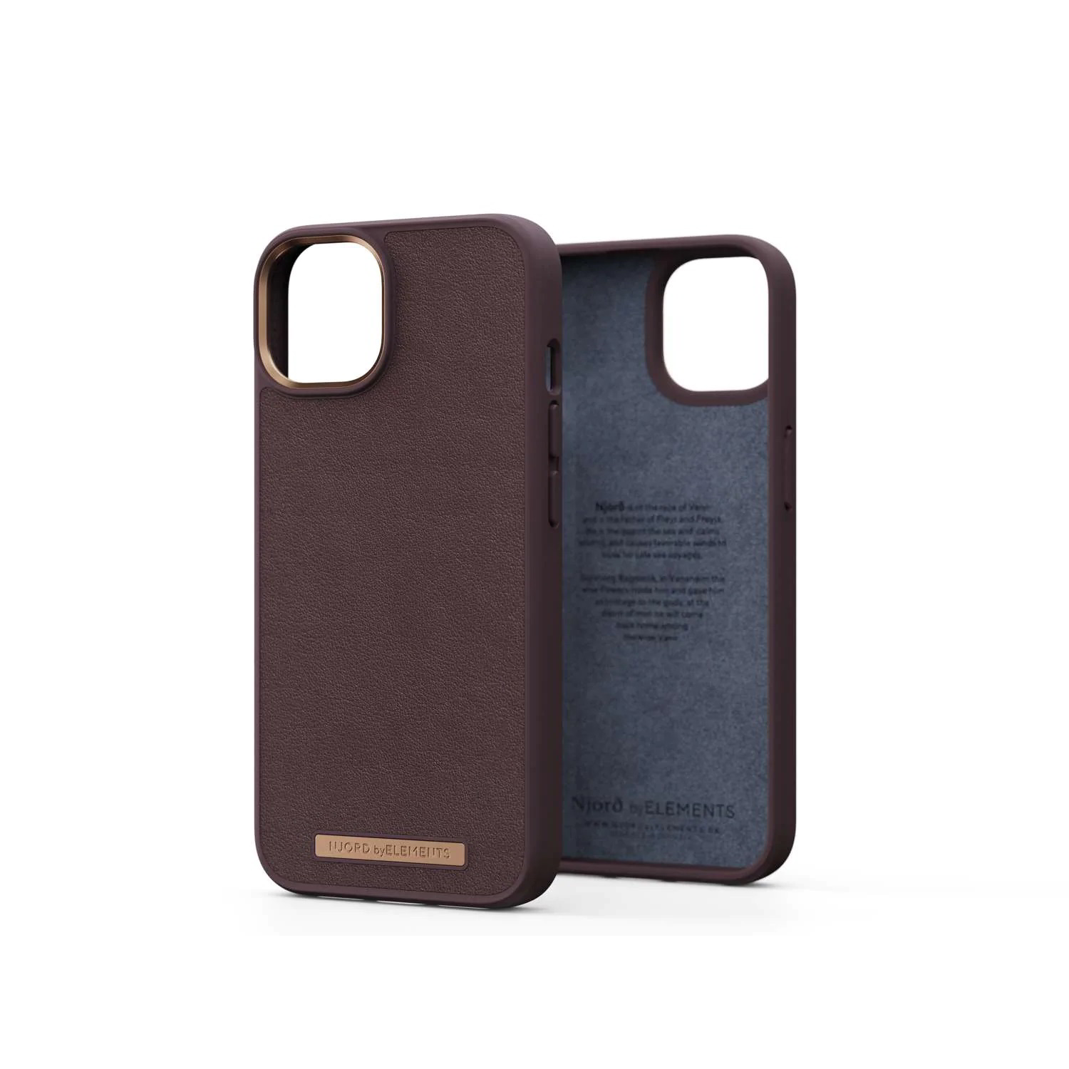 Njord Genuine Apple iPhone 14 Bőr Tok - Sötétbarna (NA41GL05)