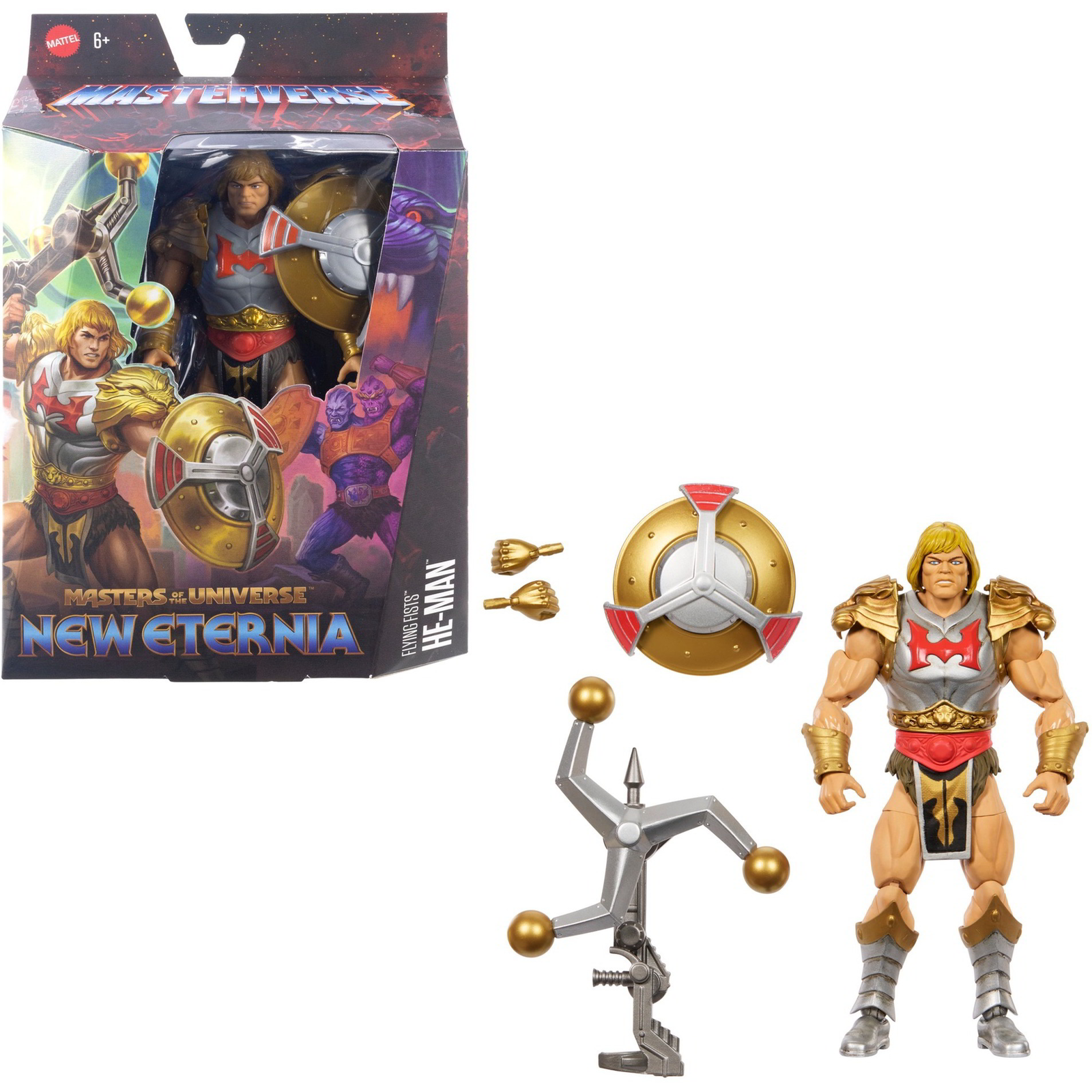 Mattel Masters of the Universe Masterverse Új Eternia Flying Fists He-Man figura 18cm (JBP75)