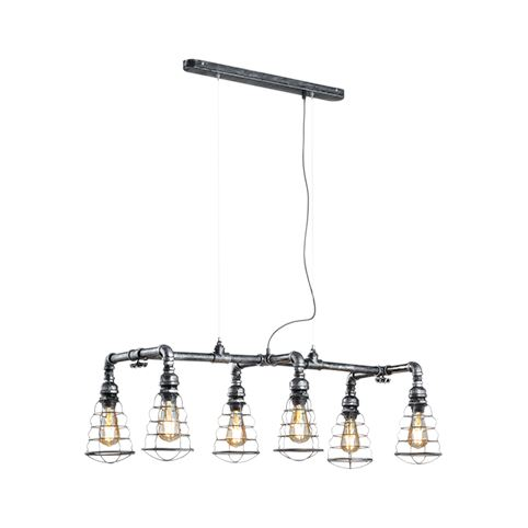 Trio 307000688 Gotham 6xE27 többágú függeszték lámpa antik ezüst (t307000688)