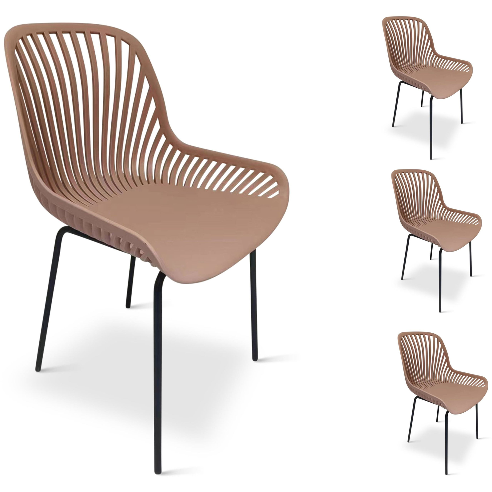 NOELA Gaby Kerti szék, antik rózsaszín, 4 db a csomagban (N/A)