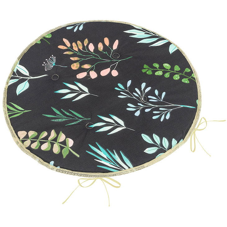 BELLATEX Adéla Sedák 79/236 kulatý hladký prům. 40 cm lístky na černé (12576)