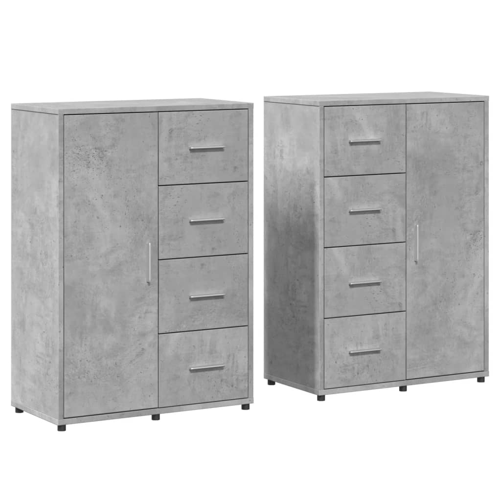 2 db betonszürke szerelt fa tálalószekrény 60 x 31 x 84 cm (3276591)