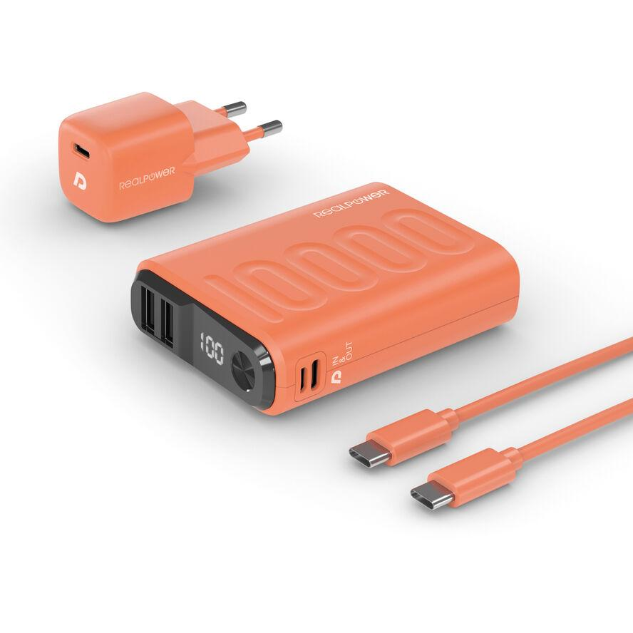 RealPower PB-10000 Power Bank 10000mAh Narancssárga (390660)