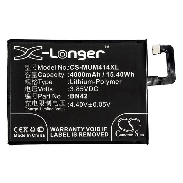 Cameron Sino Li-Polymer akku (3.85V/4000mAh, Redmi BN42 kompatibilis) FEKETE Xiaomi Redmi 4 (CS-MUM414XL)