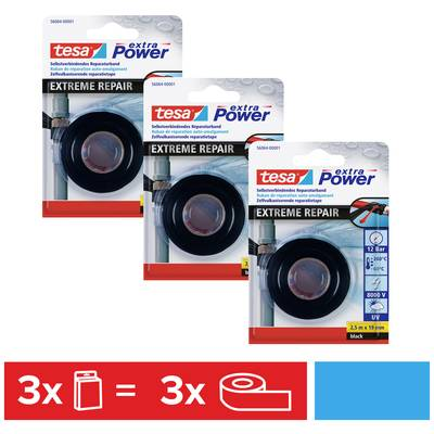 Tesa EXTRA POWER (56064-00500-00) Repair tape Fekete (H x Sz) 2.5 m x 19 mm 3 db (56064-00500-00)