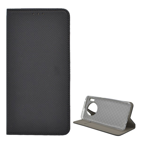 Tok álló, bőr hatású (FLIP, oldalra nyíló, asztali tartó funkció, rombusz minta) FEKETE [Huawei Mate 30] (5996457909728)