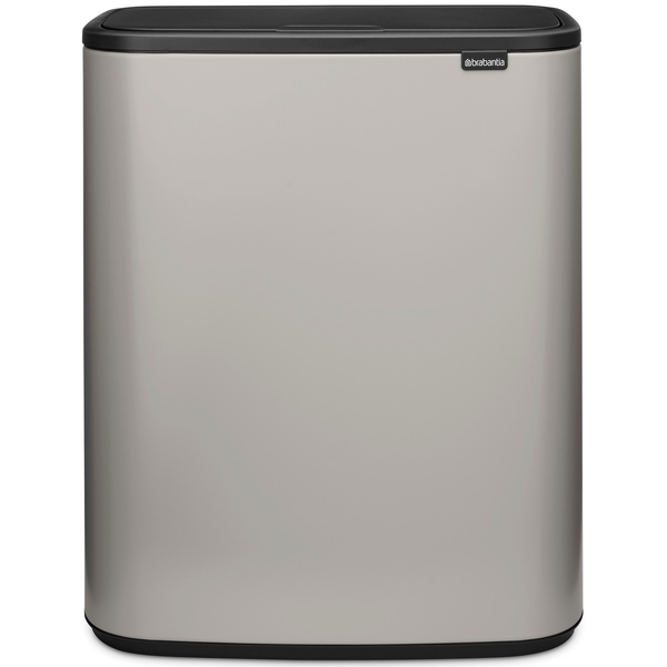 Brabantia Bo Touch Bin nyomófedeles hulladékgyűjtő XXL, padlón álló, műanyag tartály, 60L - M méret, acél, hamvasszürke - 255106