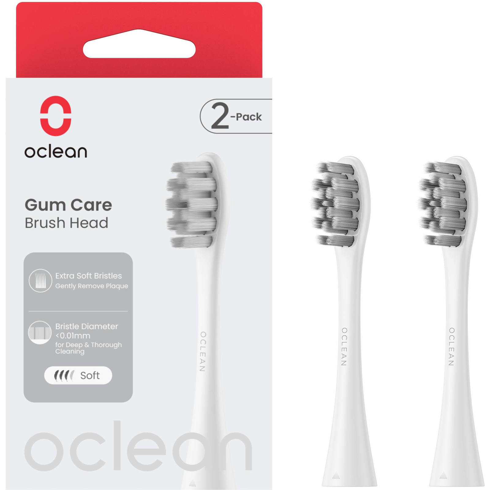 Oclean Gum Care Extra Soft P1S12 W02, 2 db, fehér (6970810554212)