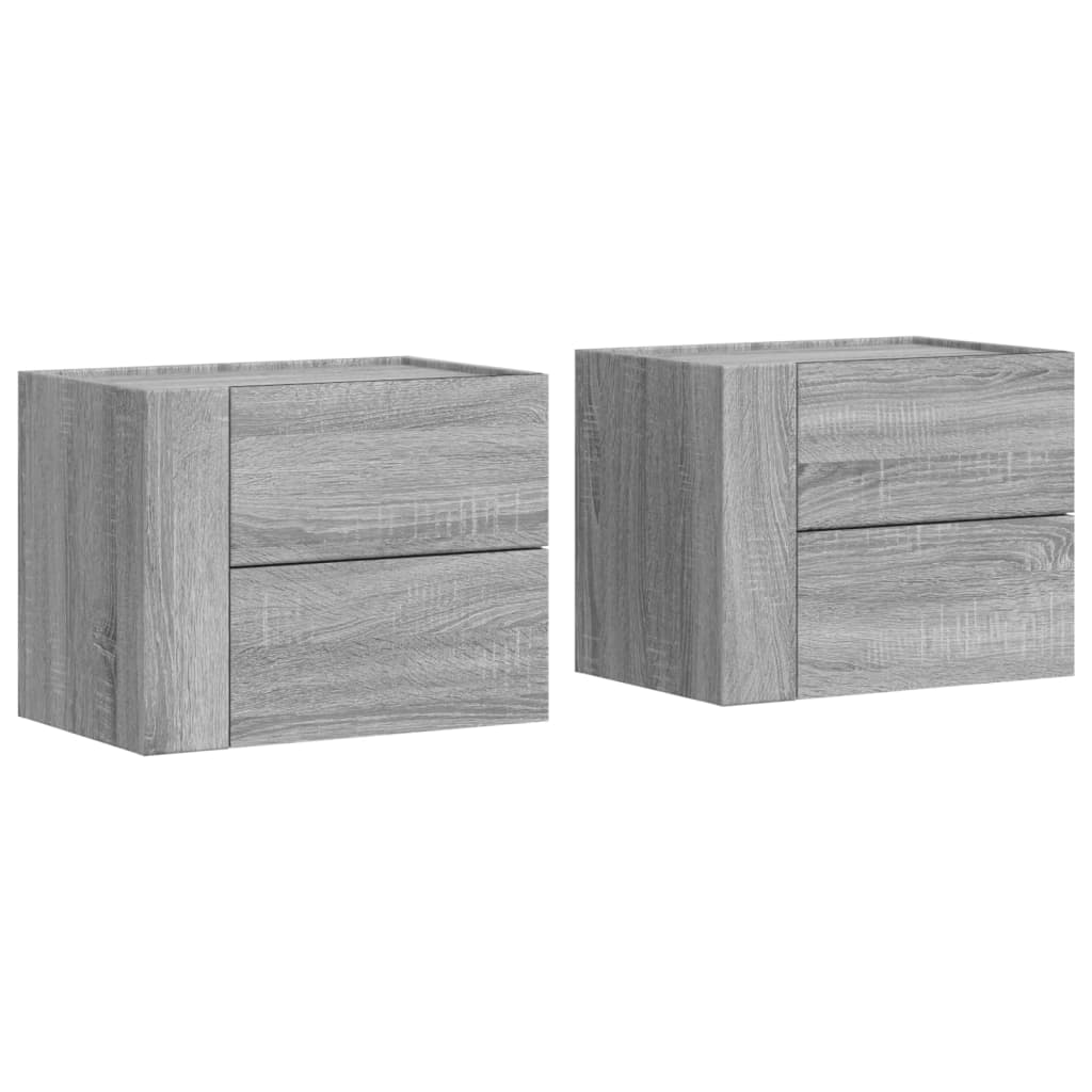 2 db szürke sonoma színű fali éjjeliszekrény 45 x 30 x 35 cm (848336)