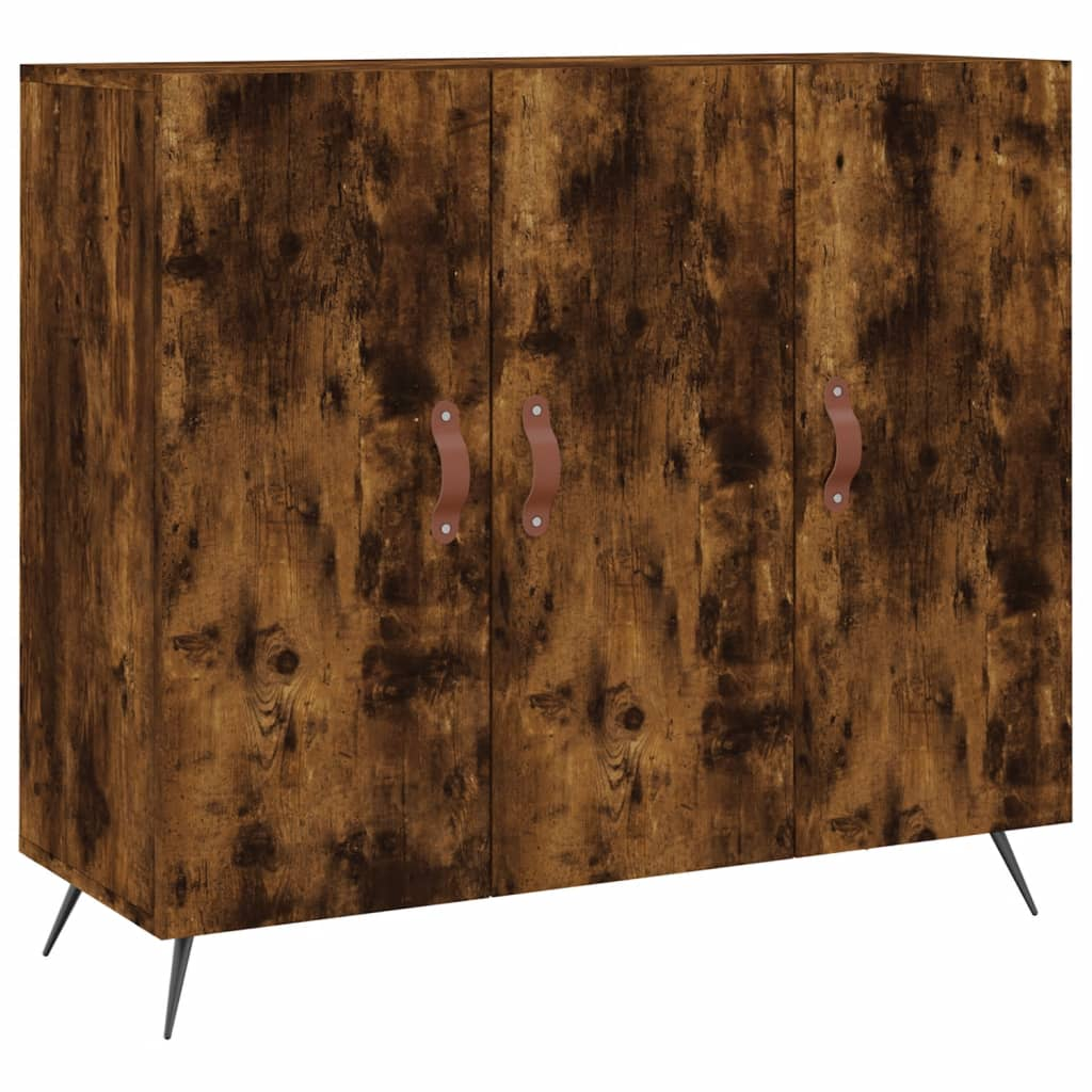 füstös tölgy színű szerelt fa tálalószekrény 90 x 34 x 80 cm (828081)