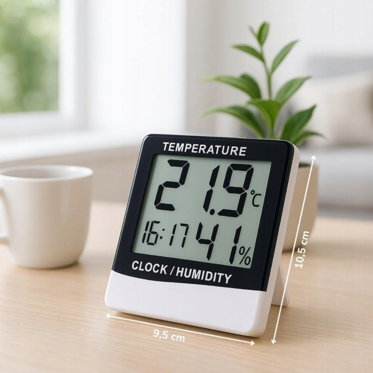 Meteostanica Grundig hodiny vlhkomer budík biela čierna na stôl skrinku