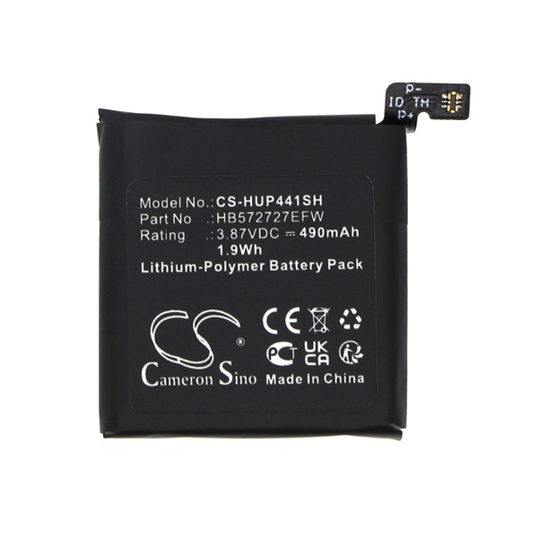 Cameron Sino Li-Polymer akku (3.87V / 490mAh, Huawei HB572727EFW kompatibilis) FEKETE Huawei Watch GT 4 41mm (CS-HUP441SH)