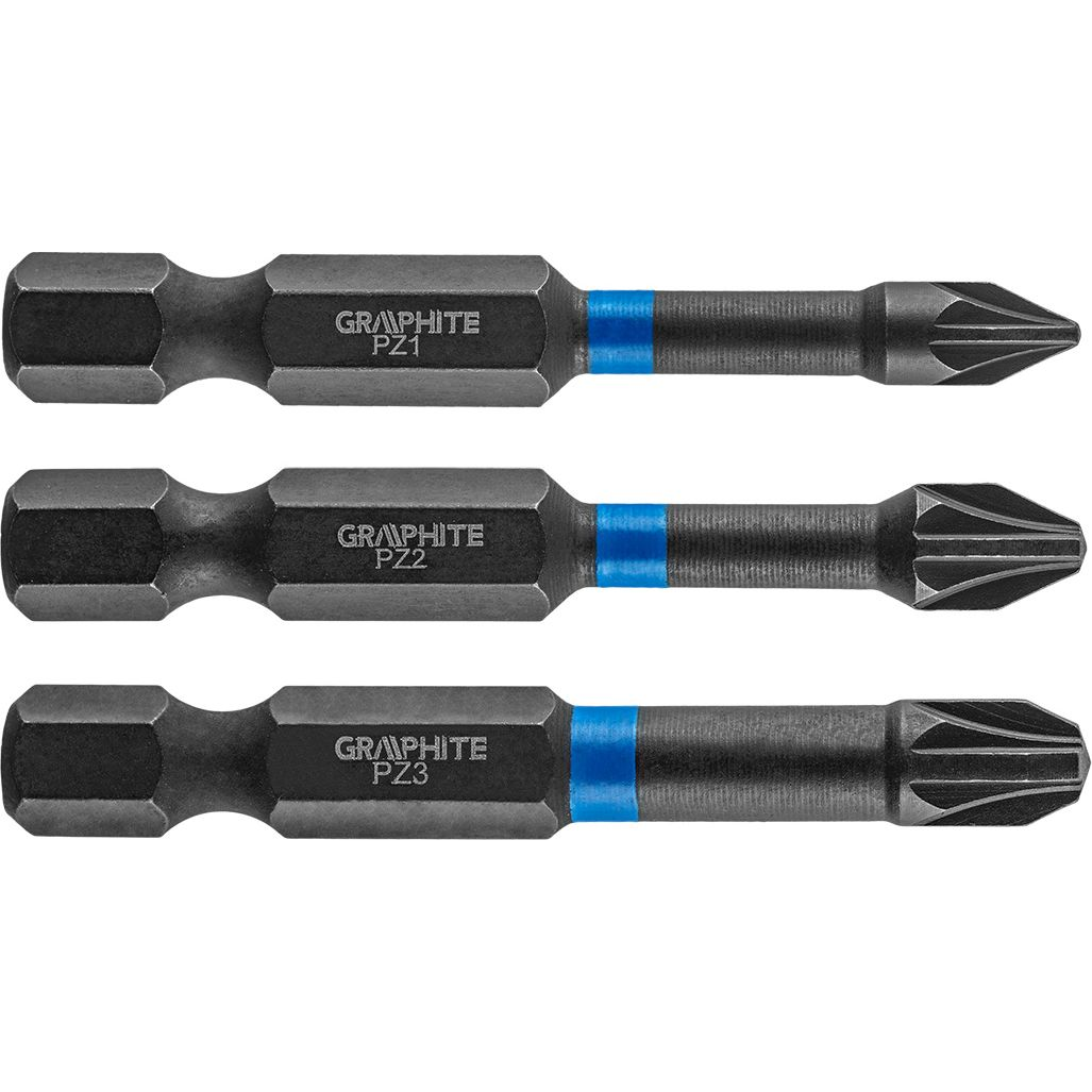 GRAPHITE 56H542 Torziós Ütvecsavarozó Bit PZ1/2/3X50mm, 3db (56H542)
