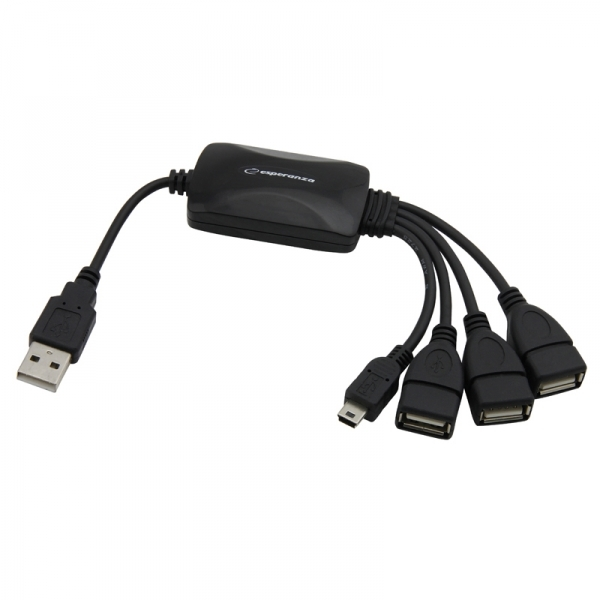 Hub Esperanza EA114 (4x USB 2.0; černá barva)