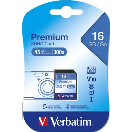 Verbatim Premium 16 GB SDHC Klasse 10