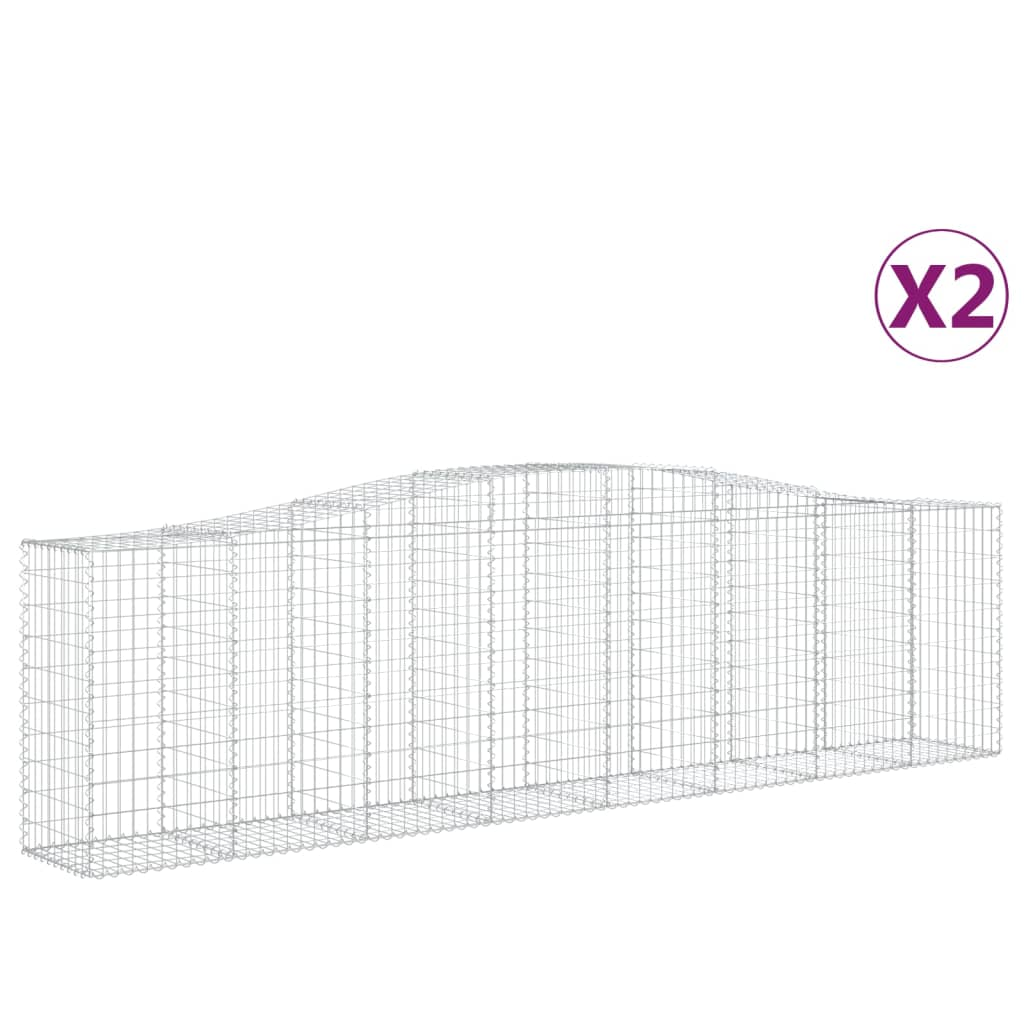 2 db íves horganyzott vas gabion kosár 400x50x100/120 cm (3145956)