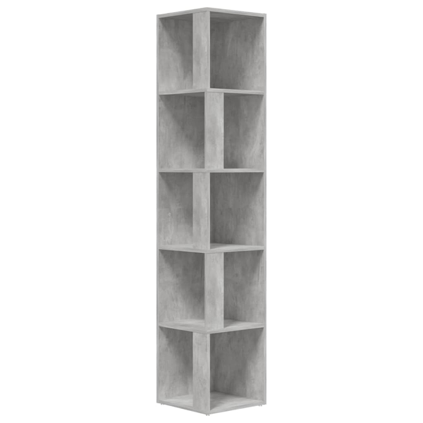 betonszürke forgácslap sarokszekrény 33 x 33 x 164,5 cm