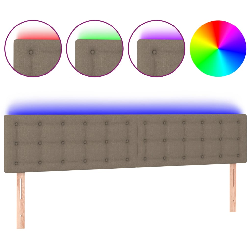 tópszínű szövet LED-es fejtámla 200x5x78/88 cm (3122072)