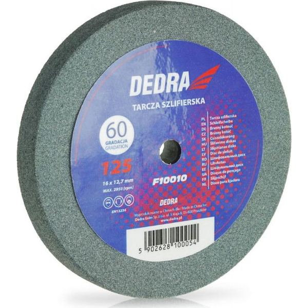  Dedra tarcza szlifierska 125x16x12.7mm, gradacja 60 (F10010)