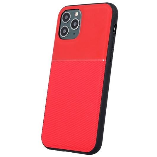 Gigapack Apple iPhone 12 Pro mágneses, bőr hatású, csíkos mintás tok piros (GP-115573) (GP-115573)