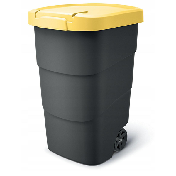 Prosperplast Wheeler 90 l szemetes kuka antracit sárga fedéllel