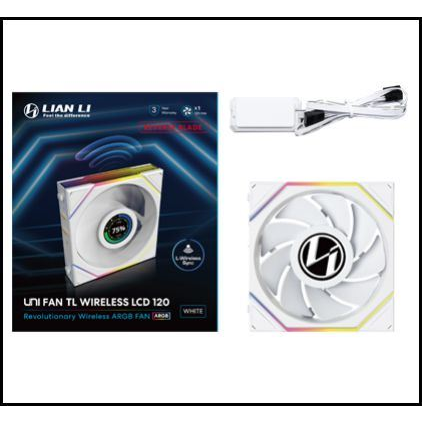 Lian Li UNI FAN TL120 LCD Reverse Blade Wireless ház hűtő ventilátor fehér (12RTLLCD1W1W (12RTLLCD1W1W)