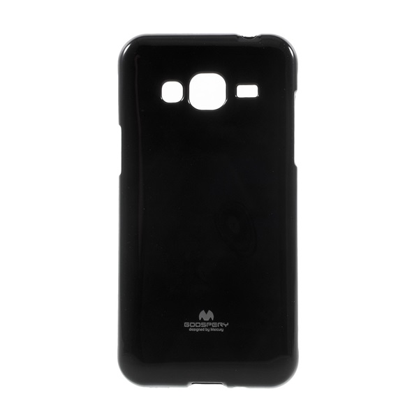 Mercury Goospery Samsung Galaxy J3 (2016) Szilikon Védőtok - Fekete csillámporos (GP-66446)