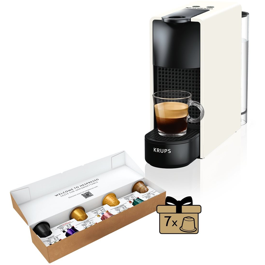 NESPRESSO KRUPS Essenza Mini XN1101 Pure White (XN1101)