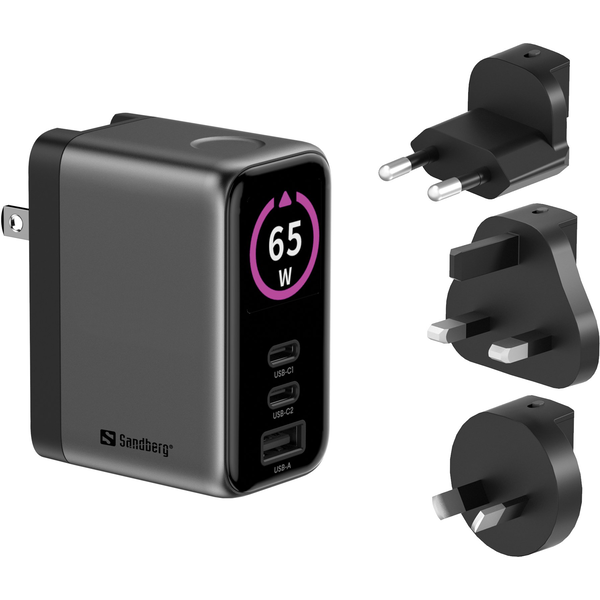 Sandberg 441-70 Caricabatterie per dispositivi mobili Universale Grigio AC Ricarica rapida Interno