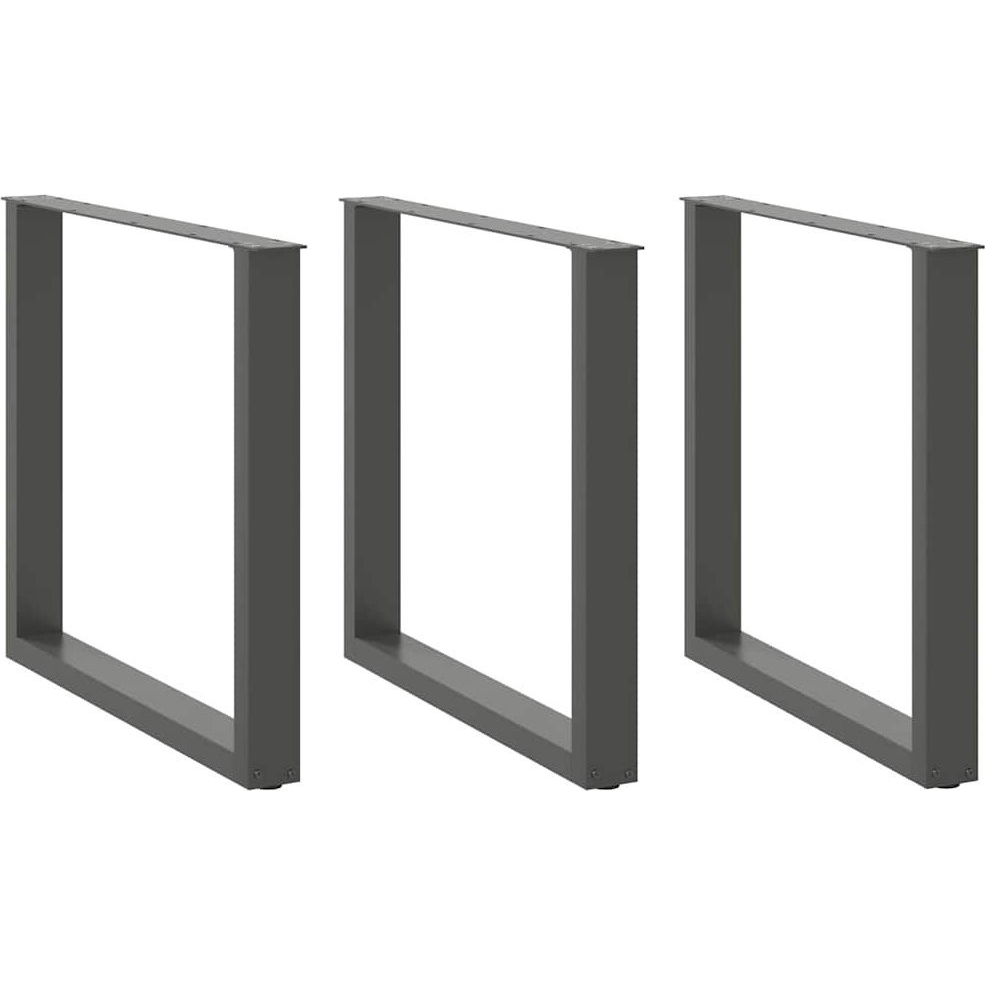 dohányzóasztal lábak U-alakú 3 db antracit 80x(72-73) cm acél (4013206)