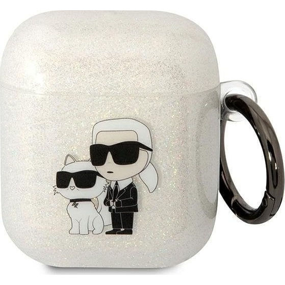 Karl Lagerfeld 3D Logo NFT Karl And Choupette TPU Apple Airpods 1/2 Szilikon Tok Fehér (KF001574)