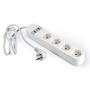 Смарт удължител, GEMBIRD, 4 гнезда, USB, бял