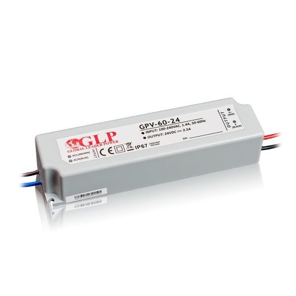 GLP GPV-60-24 24V/2.5A 60W IP67 LED tápegység (GPV-60-24)