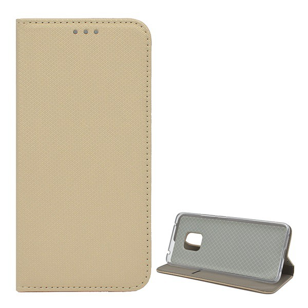 Tok álló, bőr hatású (FLIP, oldalra nyíló, asztali tartó funkció, rombusz minta) ARANY [Huawei Mate 20 Pro] (5996457816705)