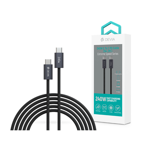 Devia Extreme Speed Series PD 240W Type-C/Type-C adat-és töltőkábel 2m - fekete